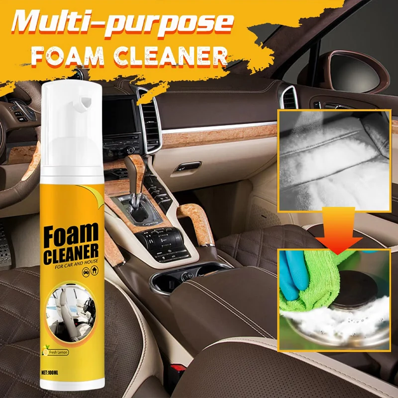Leather Cleaner Interior - Multifunctionele schuimreiniger voor auto-interieurstoelen, lederreiniger, schuimreiniger