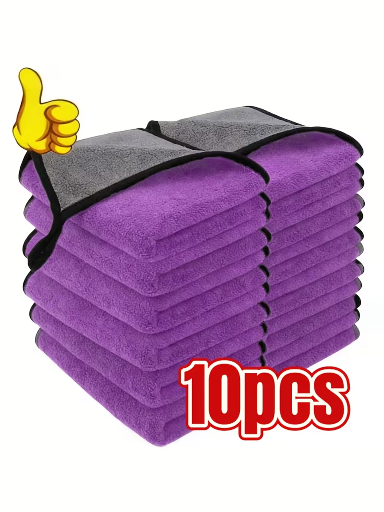 Microfiber Towel Detailing - 10-pack dubbelzijdige microvezel reinigingsdoekjes van koraalfluweel
