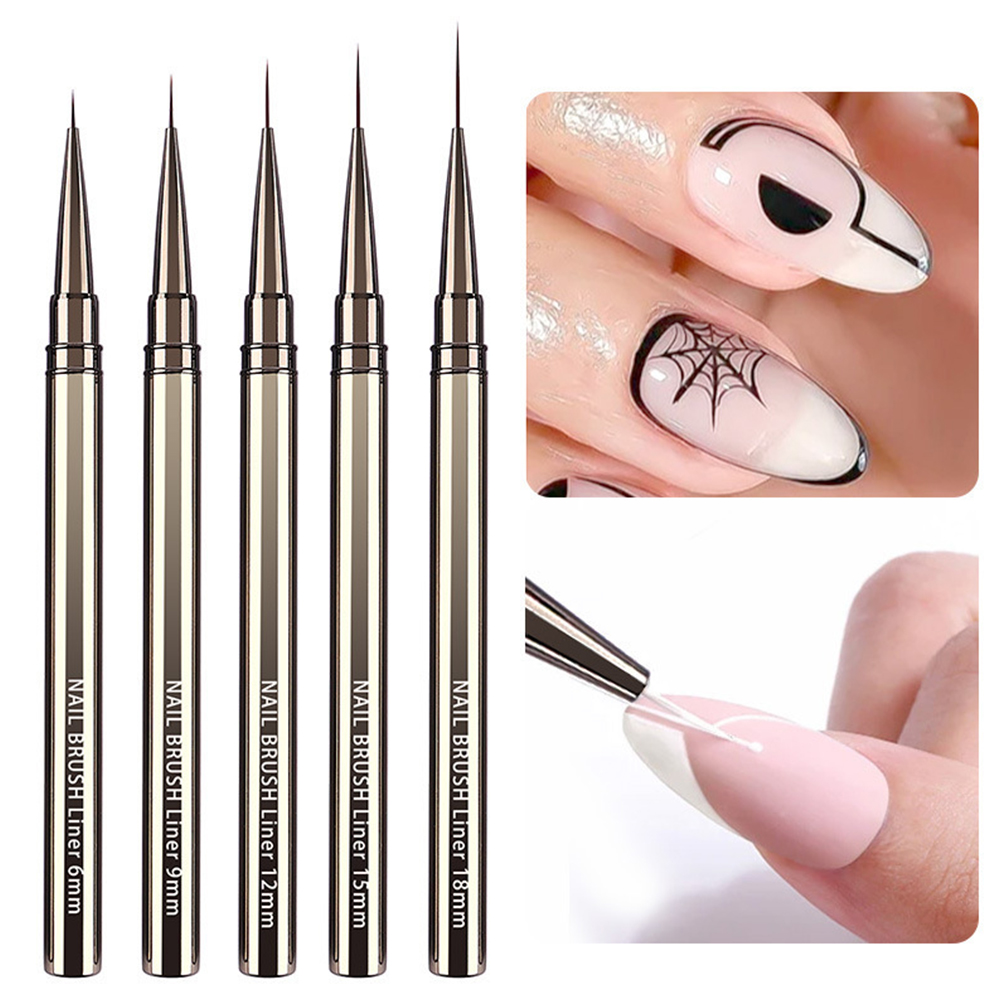 Detailing Brush Set - 5-delige professionele nagelkunstborstelset, ultrafijne detailborstels voor