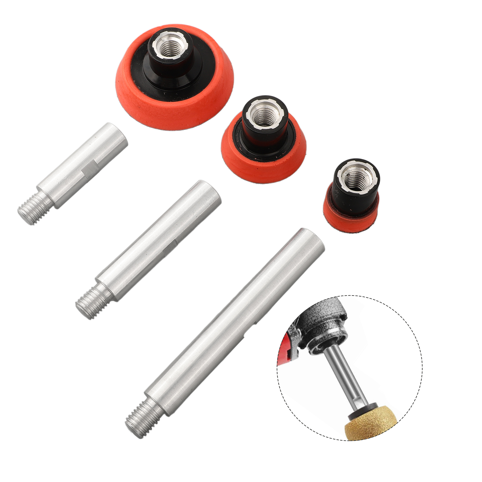 Polish Pad Set Buffer - M14 Draadpolijstmachine Verlengstang Set 75/100/140mm Aluminiumlegering