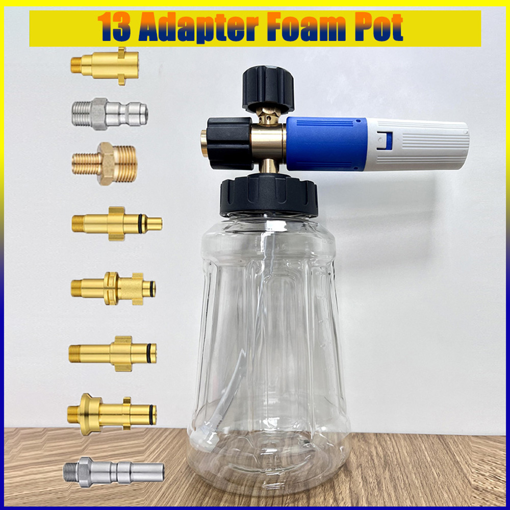 Pressure Washer Foam Gun - Verschillende adapters Transparante schuimkan voor Karcher/Bosch/Nilfisk/Lavor/Elitech